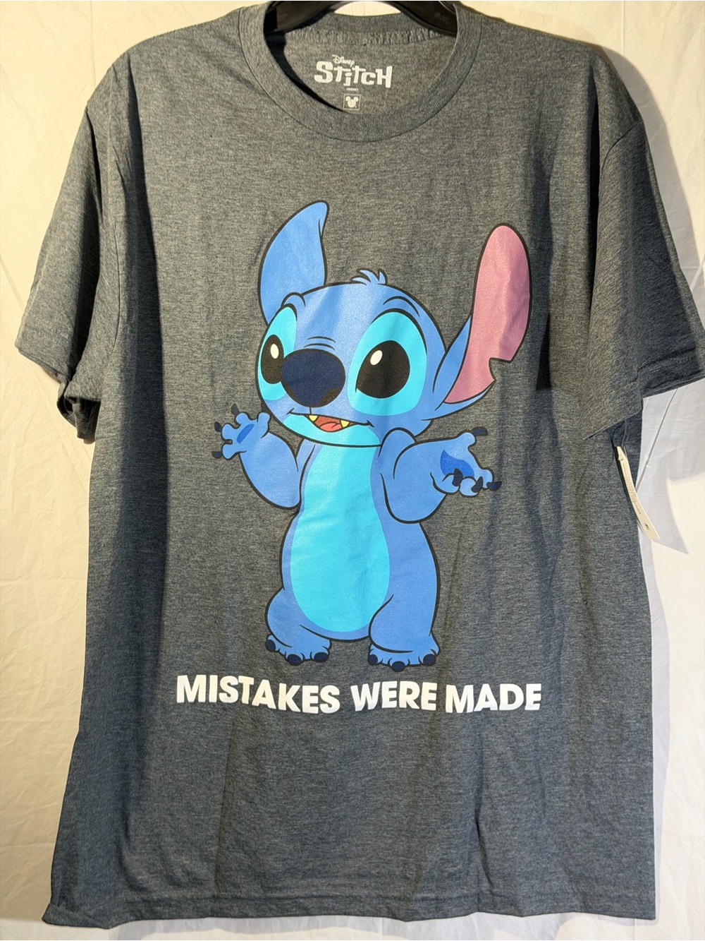 Disney Gray Kids' Stitch Graphic Tee with Blue & Pink Accent